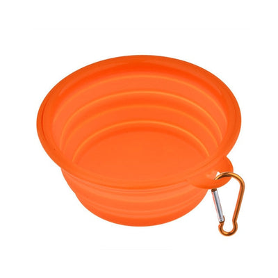 Silicone Dog Feeder Bowl With Carabiner Folding Cat Bowl Travel Dog Feeding Supplies Food Water Container Pet Accessories