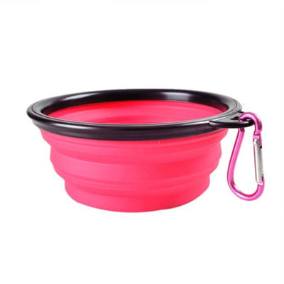 Silicone Dog Feeder Bowl With Carabiner Folding Cat Bowl Travel Dog Feeding Supplies Food Water Container Pet Accessories