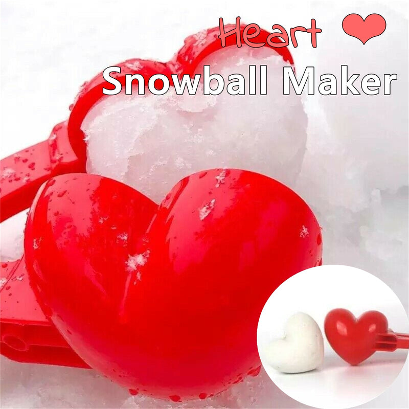 New Heart Snowball Maker Winter Plastic Sand Snow Ball Maker Clip Kids Snowball Fight Mold Outdoor Fun Toys Holiday Gift 2021 x