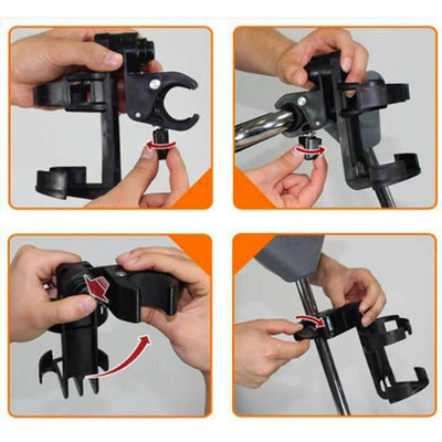 New Baby Stroller Cup Holder Rack Bottle Universal 360 Rotatable Cup Holder for Pram Stroller Carrying Case Milk Bottle Cart