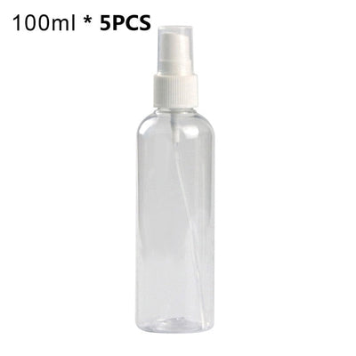 5PCS Portable Travel Transparent Plastic Empty Cosmetic Sample Spray Bottle Atomizer Can be used to dispense store most liquids