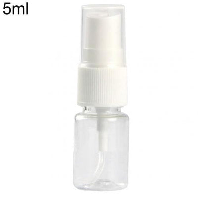 5PCS Portable Travel Transparent Plastic Empty Cosmetic Sample Spray Bottle Atomizer Can be used to dispense store most liquids