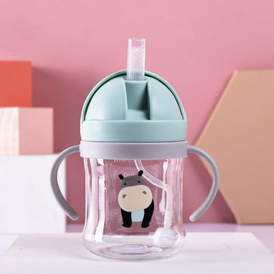 250ml Baby Feeding Cup with Straw Children Learn Feeding Drinking Bottle Kids Training Cup With Straw Taza De Bebe New