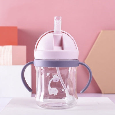 250ml Baby Feeding Cup with Straw Children Learn Feeding Drinking Bottle Kids Training Cup With Straw Taza De Bebe New