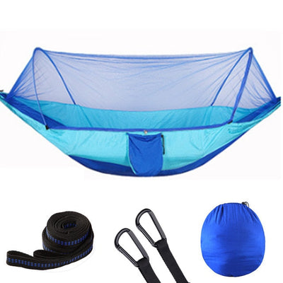 2021 Camping Hammock with Mosquito Net Pop-Up Light Portable Outdoor Parachute Hammocks Swing Sleeping Hammock Camping Stuff