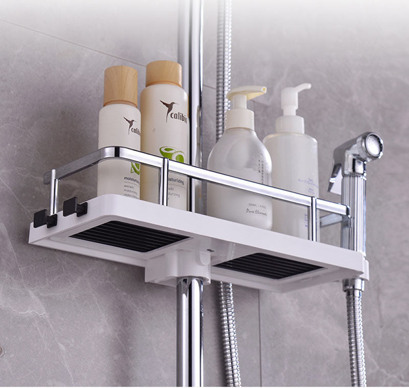 Shower Storage Holder Rack Organizer Bathroom Shelf  Shampoo Tray Stand No Drilling Floating Shelf  For Wall Household Item