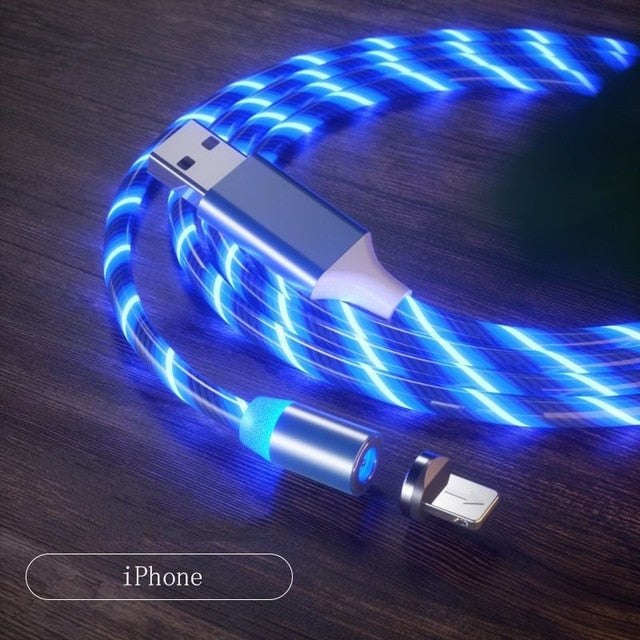 USB phone cable Car Phone charger Mobile Phones cable car data line Streamer data cable fast charging 360 degree magnetic