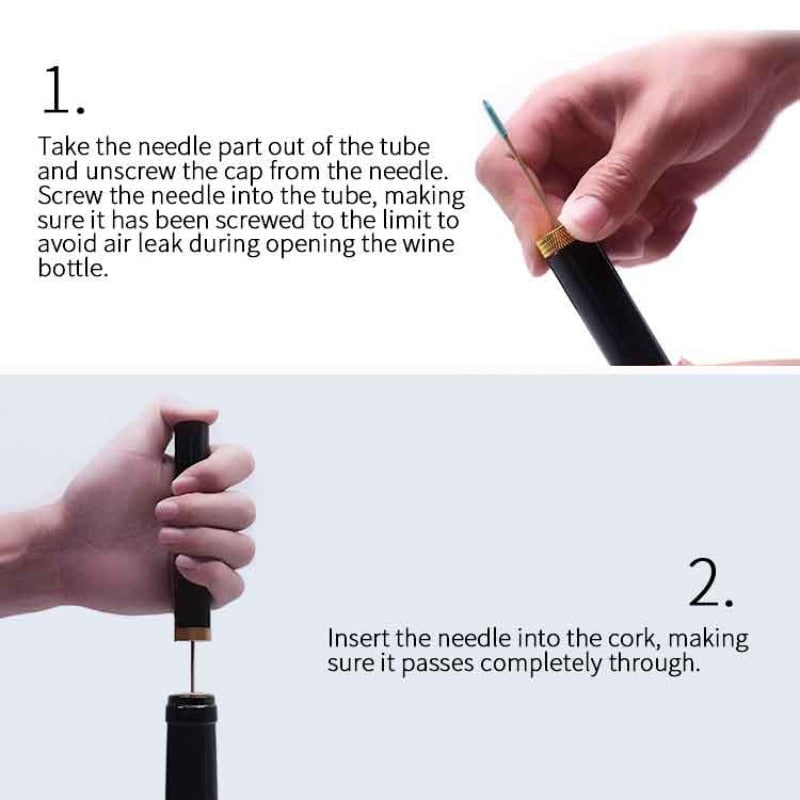 Air Pump Wine Bottle Opener Safe Portable Stainless Steel Pin Jar Cork Remover Air Pressure Wine Corkscrew Bar Wine Accessories