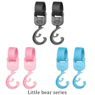 2pcs/ Baby Hanger Baby Bag Stroller Hooks Pram Rotate 360 Degree Baby Car Seat Accessories Stroller Organizer