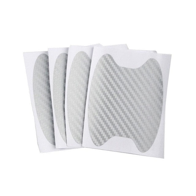 4pcs/set 3D Carbon Fiber Scratches Resistant Cover Car Body Door Sticker Handle Protection Film Exterior Styling Car Accessories