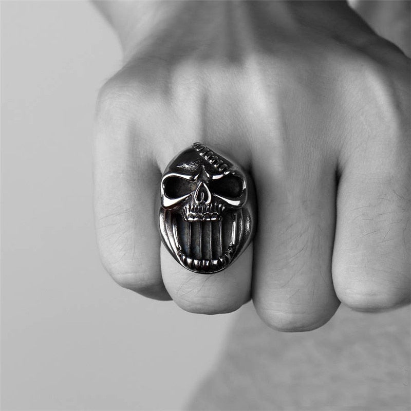 FDLK  New Exaggerated Skull Head Shape Ring Men&