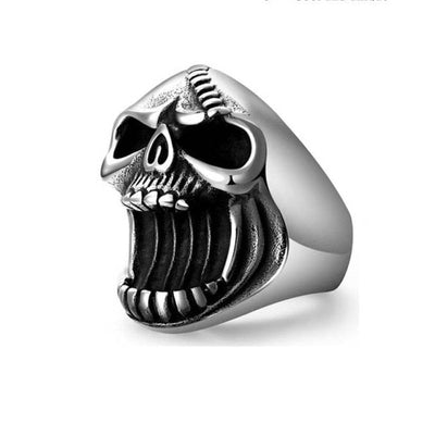 FDLK  New Exaggerated Skull Head Shape Ring Men's Ring Big Metal Ring Accessories Party Bottle Opener Jewelry Gift