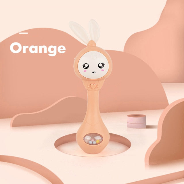 Baby Music Flashing Rattle Toys Rabbit Teether Hand Bells Mobile Infant Weep Tear Rattles Newborn Early Educational Toys 0-12M