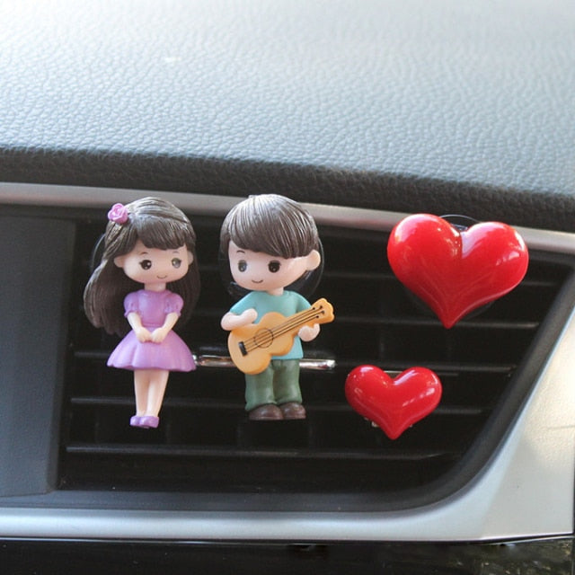 Creative Couple Decoration Car Air Outlet Perfume Clip Aromatherapy Air Conditioning Decoration Car Accessories Cute Decoration