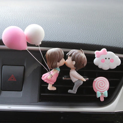 Creative Couple Decoration Car Air Outlet Perfume Clip Aromatherapy Air Conditioning Decoration Car Accessories Cute Decoration