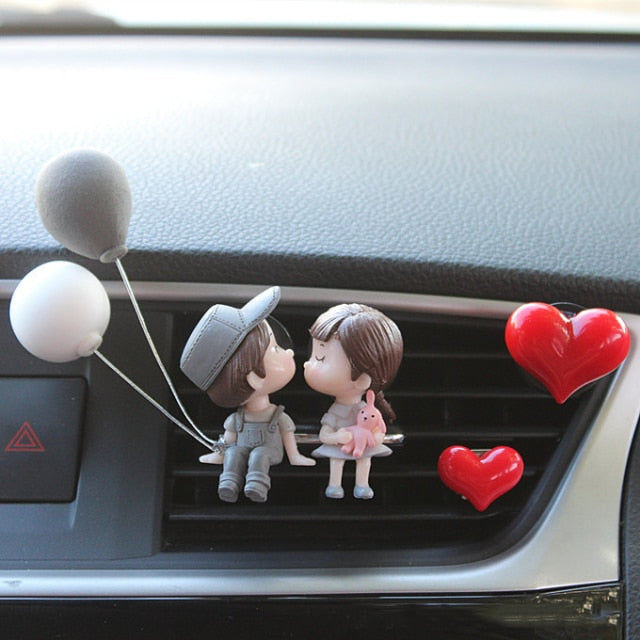 Creative Couple Decoration Car Air Outlet Perfume Clip Aromatherapy Air Conditioning Decoration Car Accessories Cute Decoration