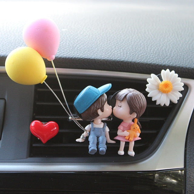 Creative Couple Decoration Car Air Outlet Perfume Clip Aromatherapy Air Conditioning Decoration Car Accessories Cute Decoration