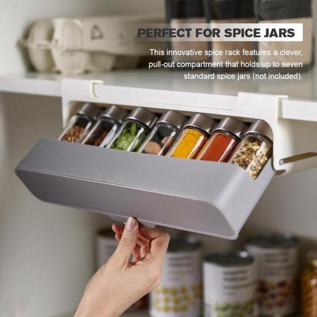 A-Multifunctional Seasoning Bottle Storage Rack Kitchen Seasoning Bottle Seasoning Box Hanging Seasoning Jar Rack Household Free