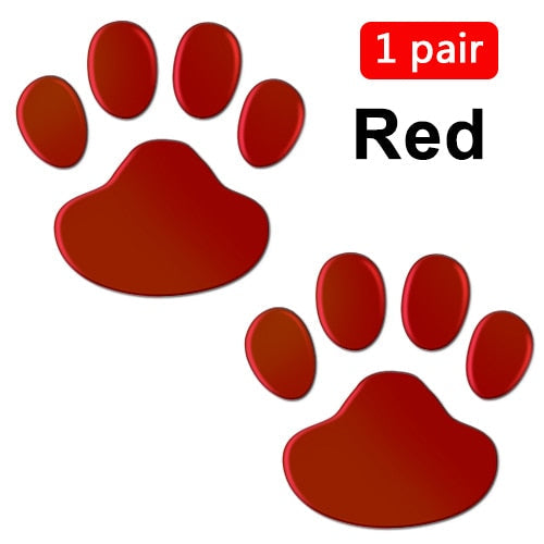 1 pair Car Stickers and Decals Paw 3D Animal Dog Cat Bear Foot Prints Footprint Decal Car Sticker Silver Red Black Golden