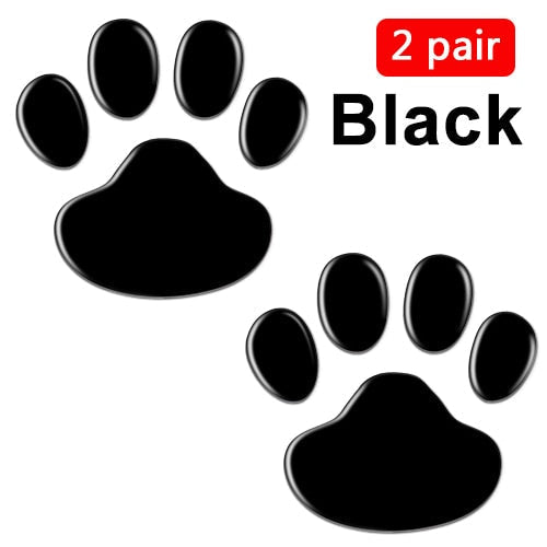 1 pair Car Stickers and Decals Paw 3D Animal Dog Cat Bear Foot Prints Footprint Decal Car Sticker Silver Red Black Golden