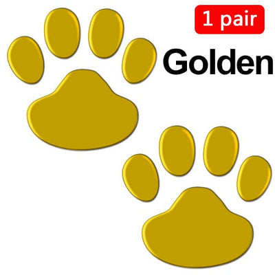 1 pair Car Stickers and Decals Paw 3D Animal Dog Cat Bear Foot Prints Footprint Decal Car Sticker Silver Red Black Golden