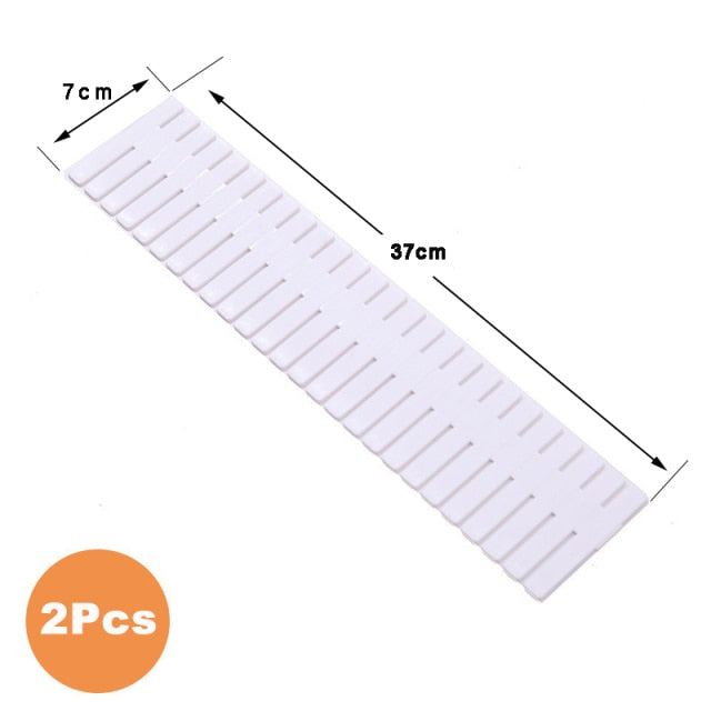 2Pcs DIY Adjustable Storage Partition Board Plastic Drawer Divider Combination Partition Board Space-saving Division Organizer