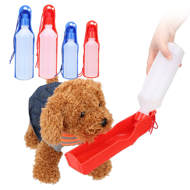 Portable Pet Dog Cat Outdoor Travel Water Bowl Bottle Feeder Drinking Fountain