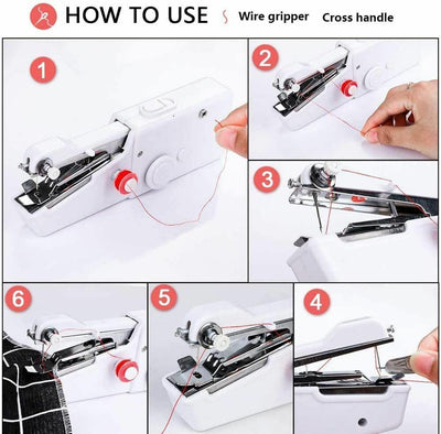 Mini Handheld Sewing Machine Cordless Hand Held Portable Clothes Stitch Home AU