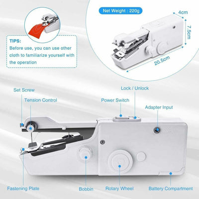 Mini Handheld Sewing Machine Cordless Hand Held Portable Clothes Stitch Home AU