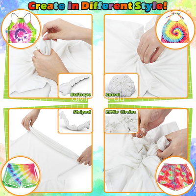 Tie Dye Kit 26 Colors Fabric Tie Die Set Kit Powder Tie-Dye Supplies DIY Pigment