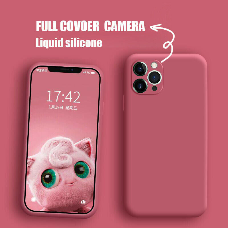 For iPhone 13 12 11 Pro Max X XS XR 8 7 Plus SE Silicone Case Camera Lens Cover