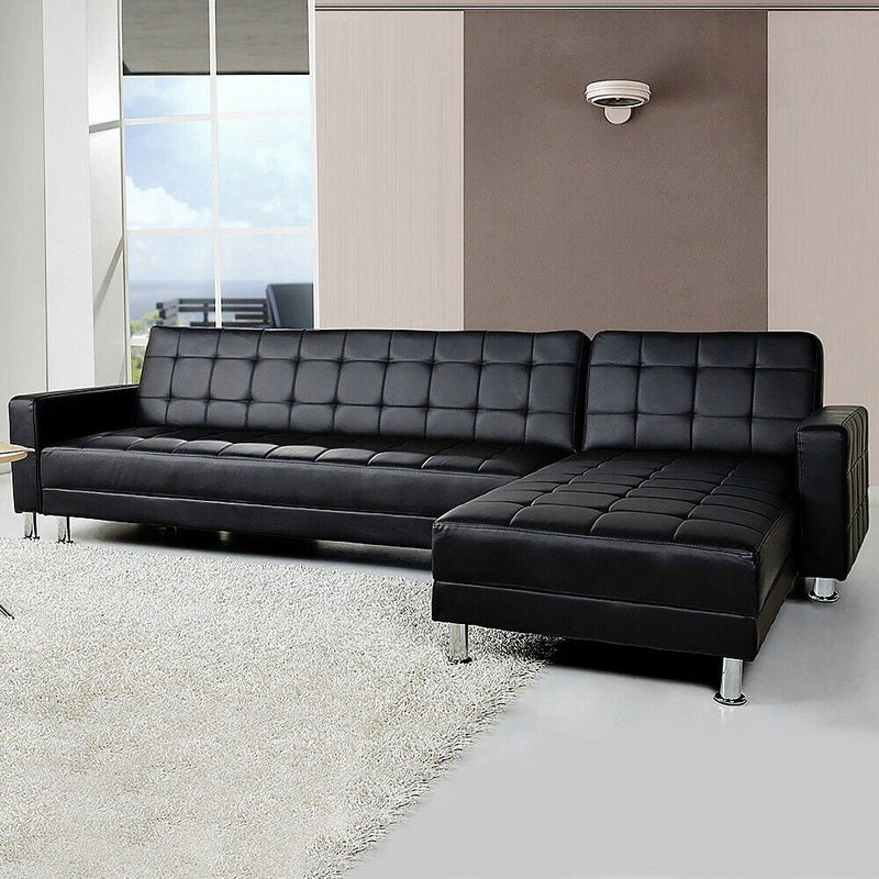 Luxury 5 Seater Convertible Sofa Leather Couch