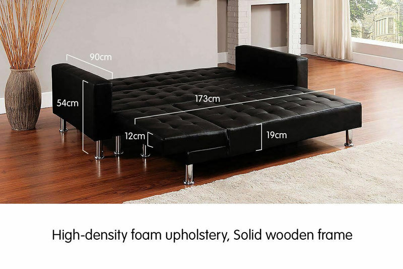 Luxury 5 Seater Convertible Sofa Leather Couch