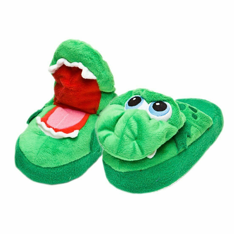 Stompeez Children Growling Dragon Green Cute Slipper Shoes - Small 9-11