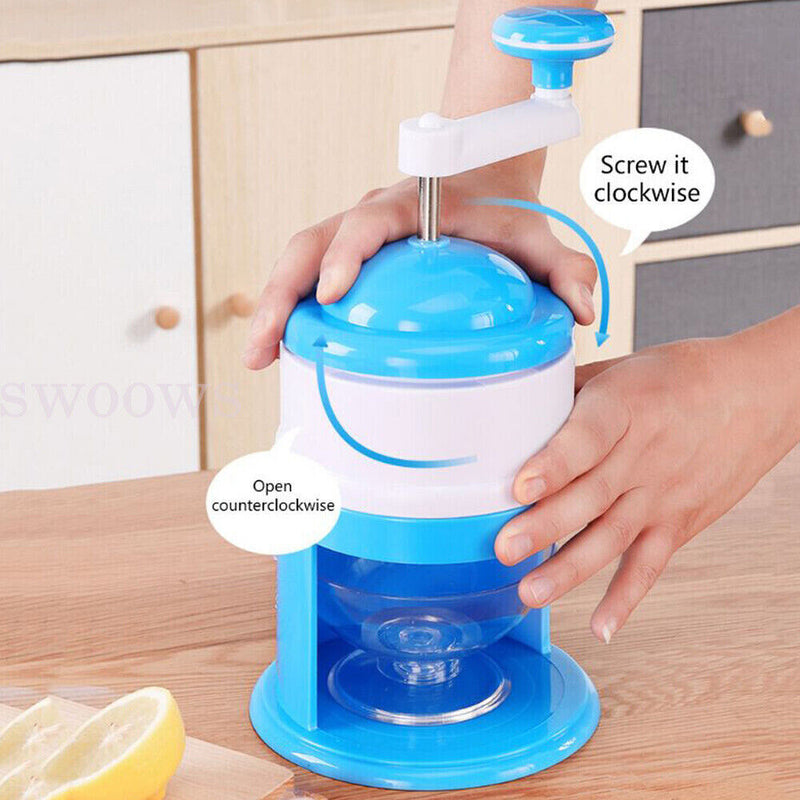 Manual Ice Shaver Crusher Shredding Snow Cone Maker