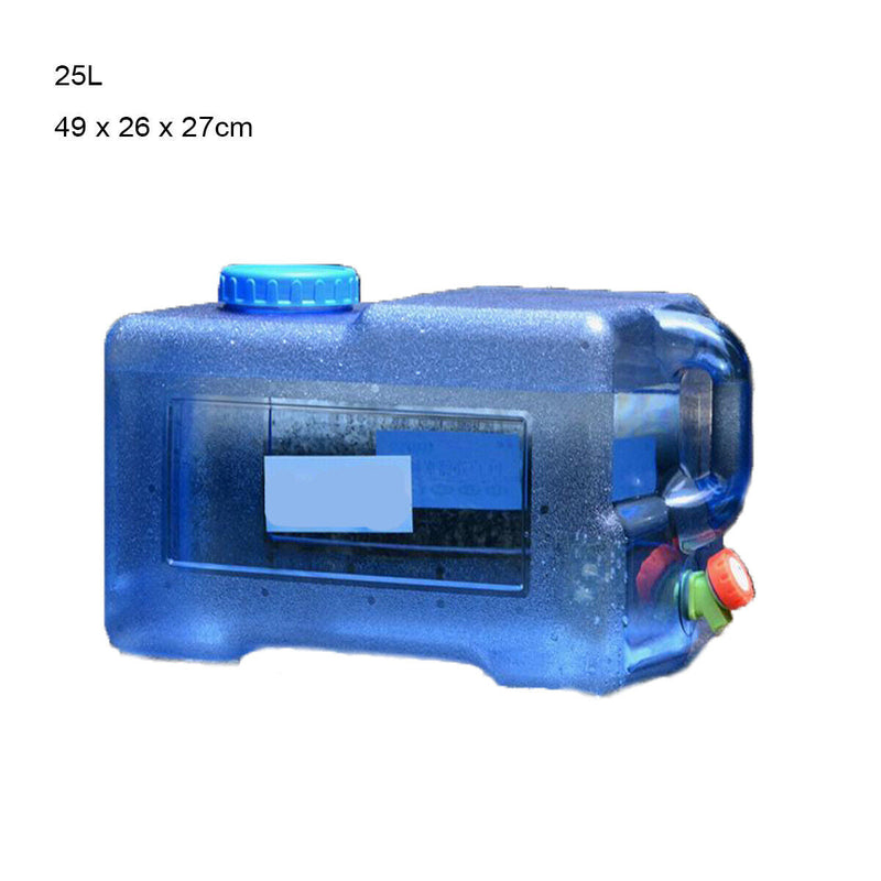 25L Portable Outdoor Water Bucket Camping Water Container Outlet