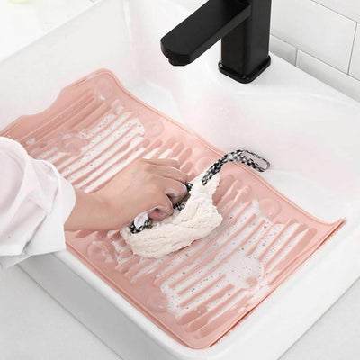 1PCS Soft Folding Silicone Washboard Non-slip Scrubboards Washing Board Multifunctional Mini Soft Rubber Bathroom Supplies