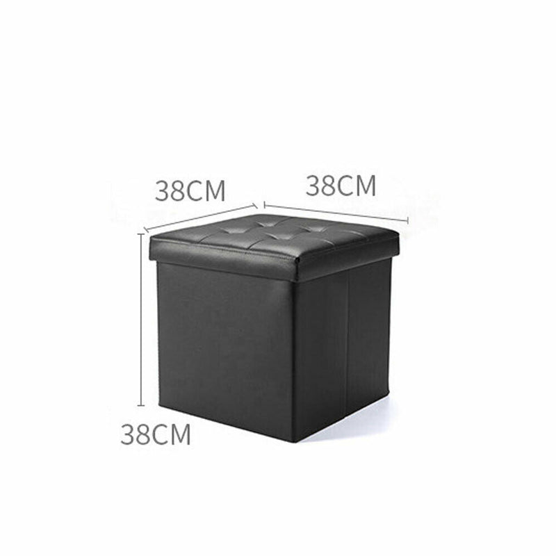 Folding Ottoman Pouf Storage Cube Stool