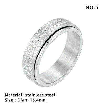 Stainless Steel Moon and Star Anxiety Spinner Ring