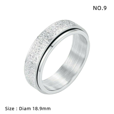 Stainless Steel Moon and Star Anxiety Spinner Ring