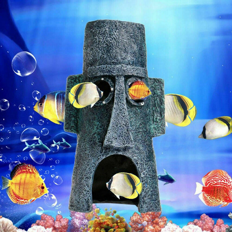 Cute Aquarium Pineapple House Decoration Fish Tank House Shelter Ornament Cartoon Figure Krusty Krab Squidward Aquatic Decor