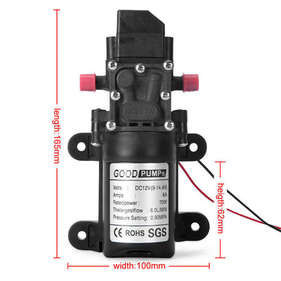 12V Water Pump 6L/Min 70W 130PSI