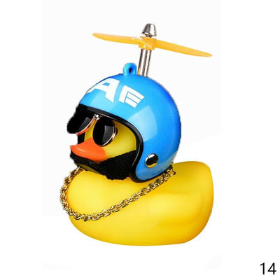 Wind Propeller Helmet Small Yellow Duck Wind & Wave breaking Car Dashboard Decor