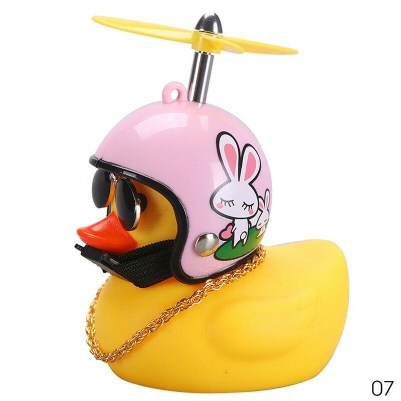 Wind Propeller Helmet Small Yellow Duck Wind & Wave breaking Car Dashboard Decor