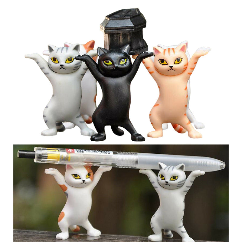 5 Packs Cat Pen Holder Eyeglass Pencil Holder Cat Carrying Coffin Bracket Cute