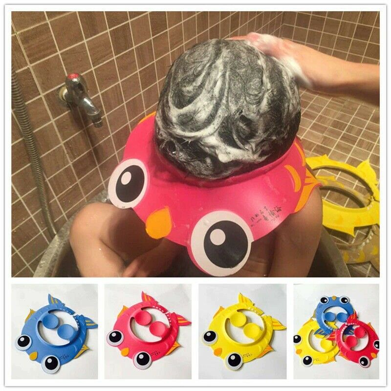 Adjustable Baby Kids Bath Shower Cap Safe Shampoo Hair Wash Cover Hat Protection