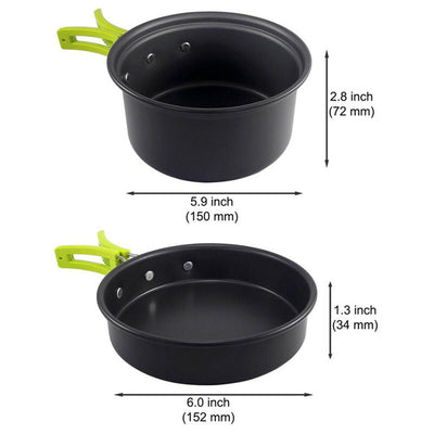 18Pcs Camping Cookware Set Outdoor Hiking Cooking