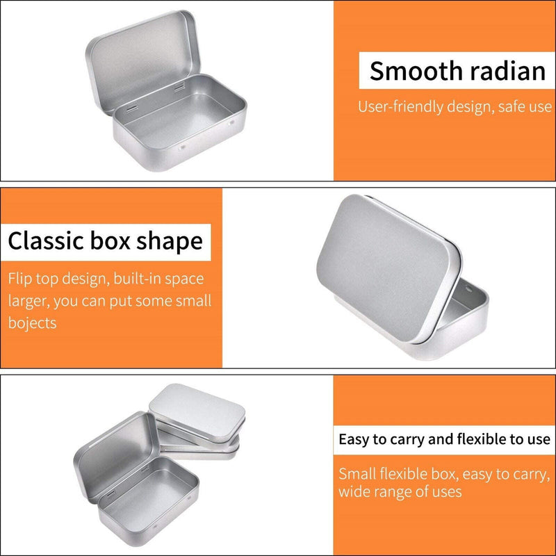 6Pcs Metal Hinged Tin Box Container