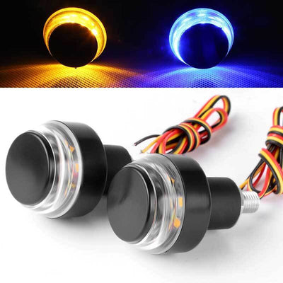 2x Motorcycle Bike LED Turn Signal Lamp Indicator Handle Bar End Handlebar Light