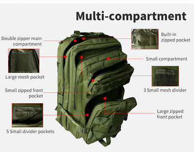 40L Military Tactical Backpack Hiking Camping Rucksack